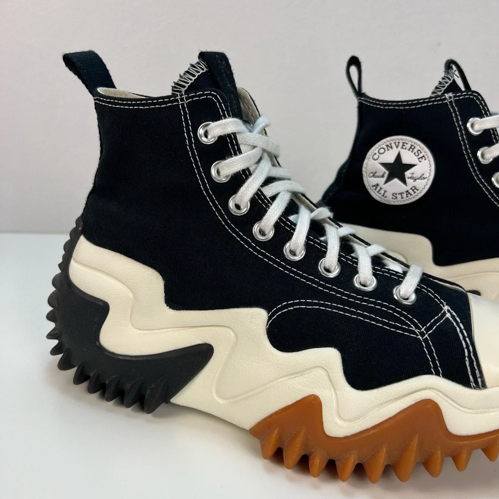 Converse Black and White Platform Sneakers - Picture 2 of 15